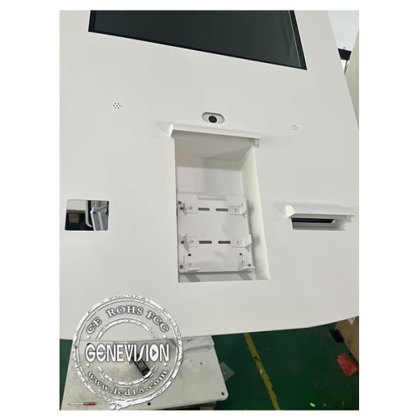 Camera Microphone Quick Service Kiosk With Printer Qr Code Scanner Logo Printing