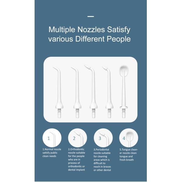 Smart Rechargeable Cordless Smart Mini Portable Water Oral Irrigator IPX7 Multiple Functions