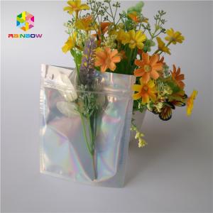 Quality Three Side Sealed Cosmetic Packaging Bag Laster Film Material Glossy Varnish Surface for sale