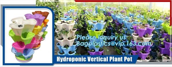 PP Plastic materials hydroponic vertical tower stackable plastic garden pots,vertical tower farming use stacking planter