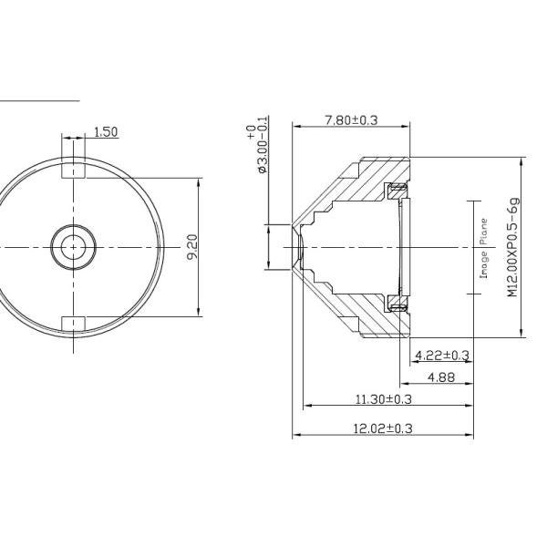 4.3mm DVR Automotive Camera Lens 1/3" F2.5 High Definition
