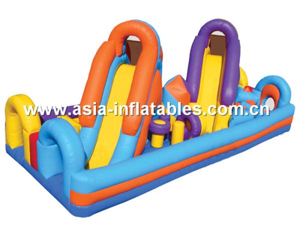 Buy Inflatable Obstacle Challenges Course With Double Slides at wholesale prices