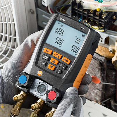 Testo 550 Digital Refrigerant Manifold Kit with Bluetooth Connectivity 60 Refrigerant Profiles and Rugged Design