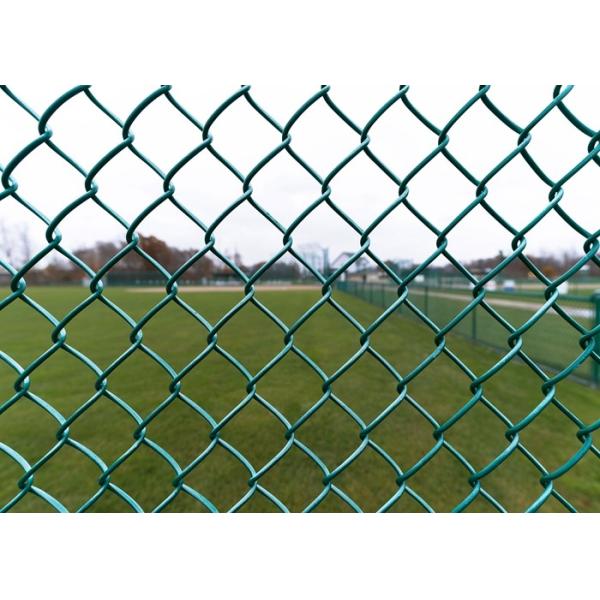 Green Metal Chain Link Mesh Fence Anti Corrosive High Strength Size Customized