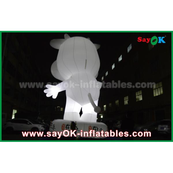 Custom Inflatable Cartoon Characters White Cattle 10m Height