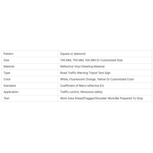 High Visibility Emergency Warning Sign Traffic Portable Folding ODM 700mm