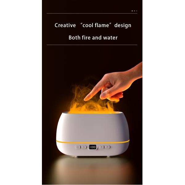 2023 New Design Ultrasonic Flame Diffuser 200ml RGB Light Flame Humidifier With Remote Controller Aroma Diffuser For Household