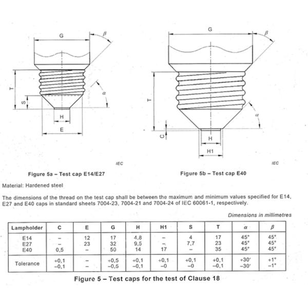 IEC 60238 Figure 4 Normal Operation Test Apparatus For Screw-Type Lamp Holder Test