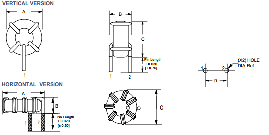 High Frequency Choke Coil , High Current Inductors Chokes With Iron Core