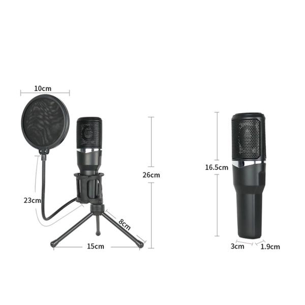 Condenser Microphone for PC Professional USB Microphone for Computer Laptop Gaming Streaming Recording Studio