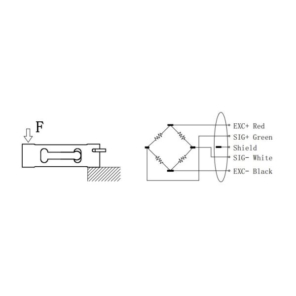 200-600g Single Point Load Cell 1-3kg Aluminum Alloy Compression Force Transducer