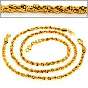 Quality Trendy Men Jewelry Wholesale 18K Real Gold Plated 4.6MM Line shape Necklace Bracelet Afric for sale