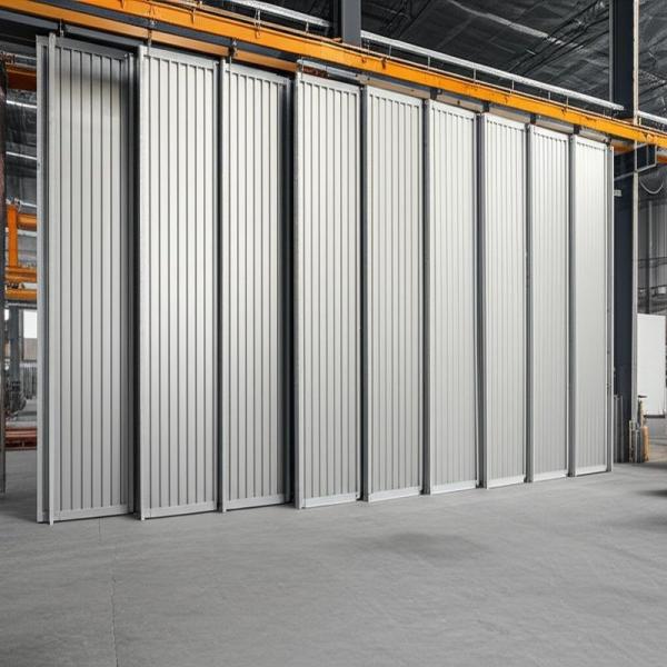 Industrial Partitioning with Folding Partition Walls in Aluminium Metal Type 25