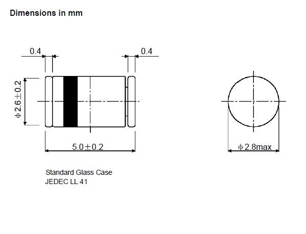 Highly Durable 1 Watt Diode , 3.3-75V Dioda Zener SMD DL4728A-DL4761A
