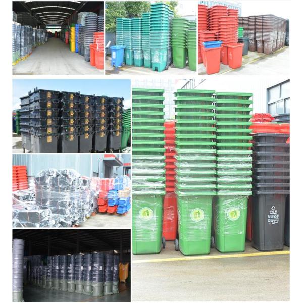 240 Litre Mobile Trash Dumpster Large Plastic Dustbin Logo Customized