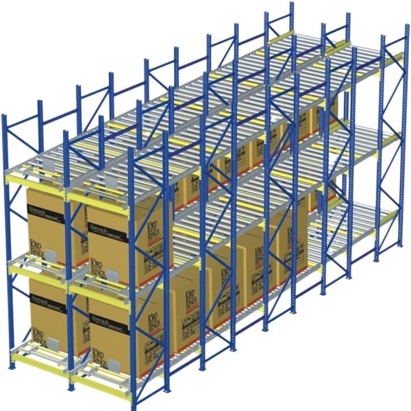 Heavy Duty Gravity Racking High Density Pallet Live Racking For Warehouse Storage