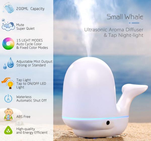 Cute Whale Shape Ultrasonic Cool Mist Humidifier
