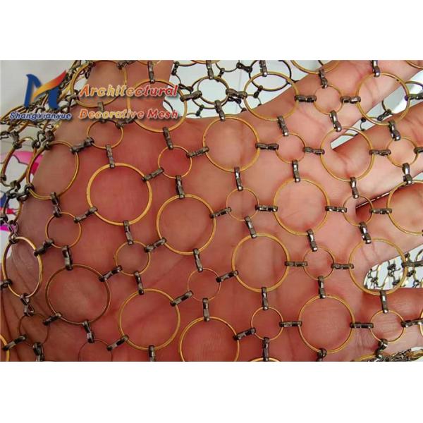 Colorful Ss201 Ring Mesh Curtain Mixed Large And Small Circle Decorative Dividers