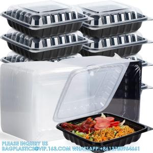 Quality To Go Containers, Anti-Fog Shrink Wrap 25 Pack 34 Oz 8 Inch Meal Prep Container Microwave Freezer Safe Hinged for sale