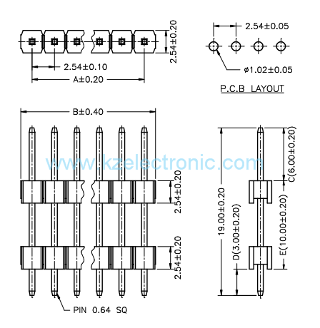 2.54mm single row straight DIP pin header connector