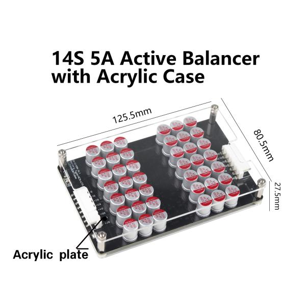 Enerkey 5A Lifepo4 Balancer with Acrylic 9s 10S 11S 12S 13S 14S Lithium ion Active Equalizer for Home Storage System