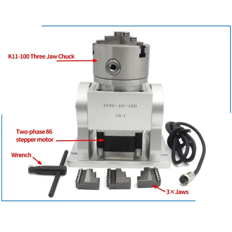 Laser Marking CNC Rotary Indexing Dividing Head With Nema 34 Stepper Motor