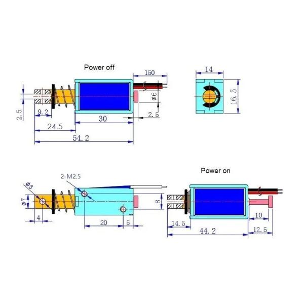 U0730 Mini Push Pull DC 12V 24V Open Frame Solenoid