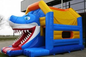 Quality Aframe Shark Blue Inflatable Combo Jumping Bouncer For Funny for sale