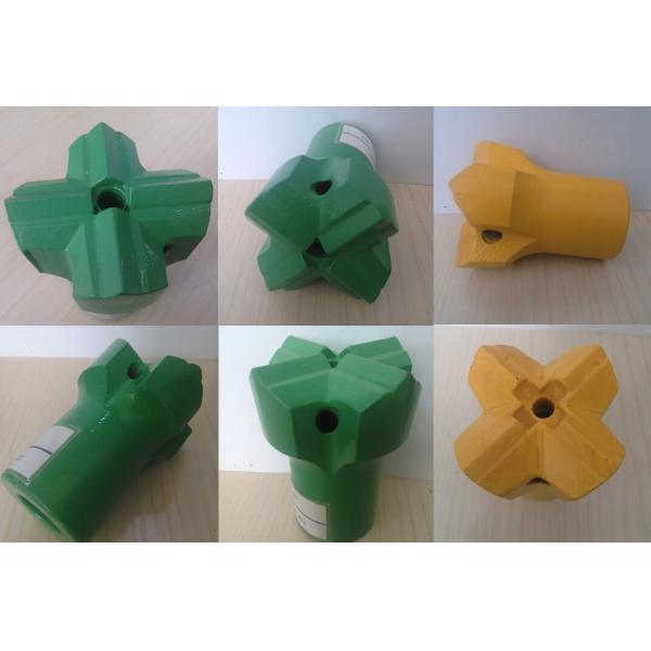 Hard Rock Drilling Cross Bits , Tungsten Carbide Button Drill Bit H25 / R25 / R32