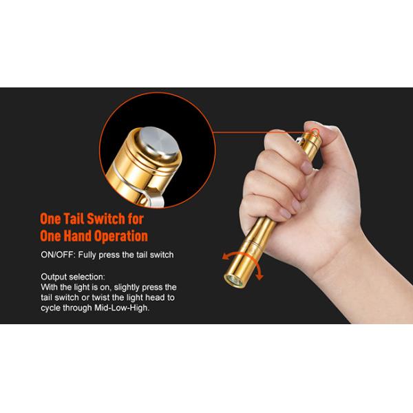 Brass AAA Lumintop Iyp365 Pen Light Stainless Steel Clip Small Size