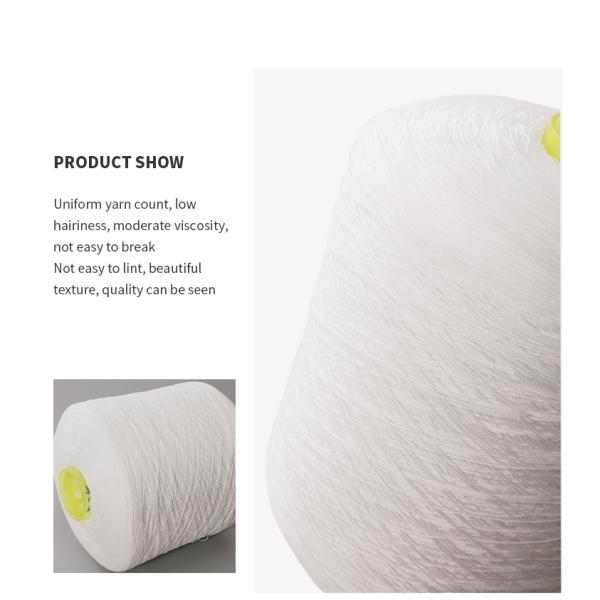 100D/36F Denier White Garment Textile Polyester Yarn High Thread 30/1