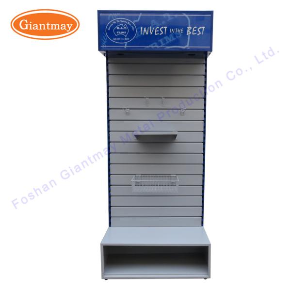 Grocery Shelf Store Mobile Floor Stand Slatwall Display Stands