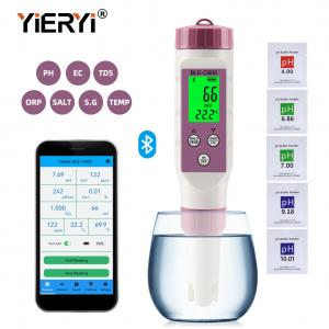Quality 7 In 1 Temp ORP EC TDS Salinity PH Meter Online Blue Tooth Water Quality Tester for sale