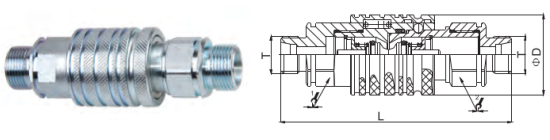 ISO 5675 Hydraulic Quick Coupling Bulkhead Push Pull Type