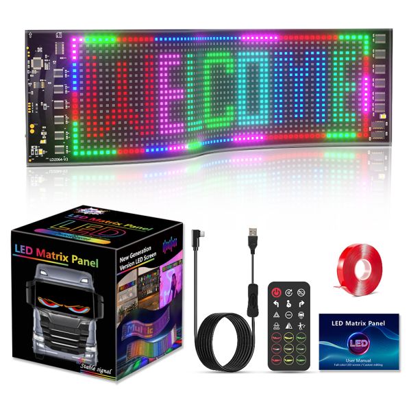 Scrolling Huge Bright Advertising LED Signs, 13.7''x3.93'' Flexible Custom USB 5V Bluetooth APP Control Text Pattern Animation Programmble LED Sign