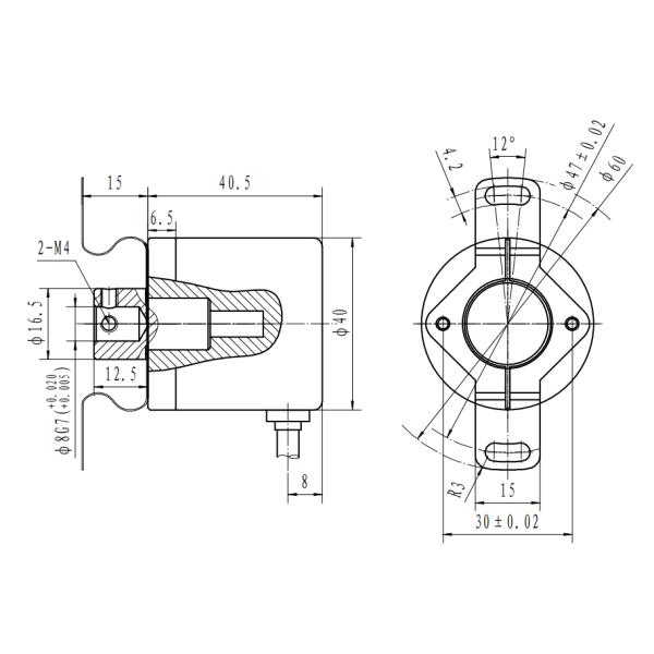 Residential Lift Elevator Incremental Shaft Encoder 6000rpm