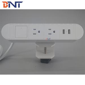 Multimedia clamp on desk mount socket for meeting room