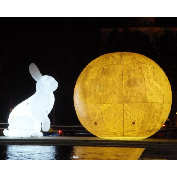 Giant Advertising Inflatable Moon Model With Led Light / Large Inflatable Moon Balloon For Decoration
