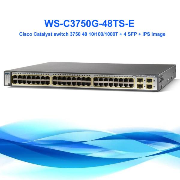 Layer 3 Cisco 48 Port 10 Gigabit Switch Catalyst 3750 Series WS-C3750G-48PS-E