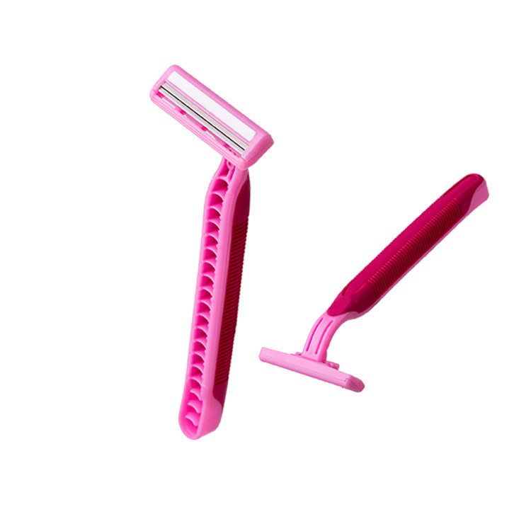 Plastic Twin Blade Disposable Razor With Fixed Head For A Comfortable Shave
