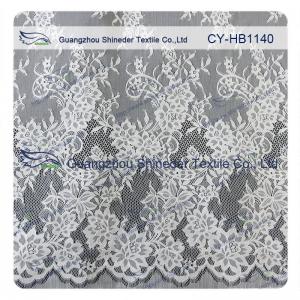 China Trendy Vogue Embroidered Lace Chantilly , Ivory Wedding Dress Lace Fabric on sale