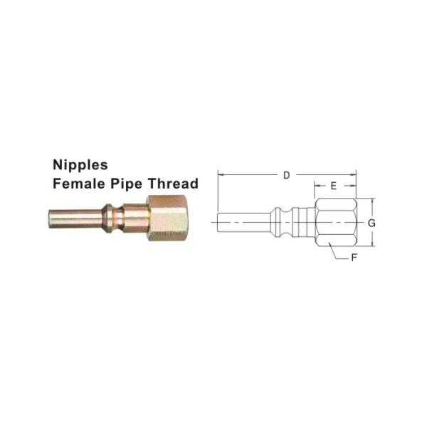 300PSI Pneumatic Quick Release Coupling L Series Quick Nipples for Lincoln Interchange