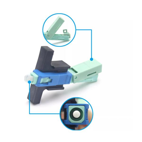 2 SC Quick Connector for Optic Fiber 3 Point Fast FTTH Connection