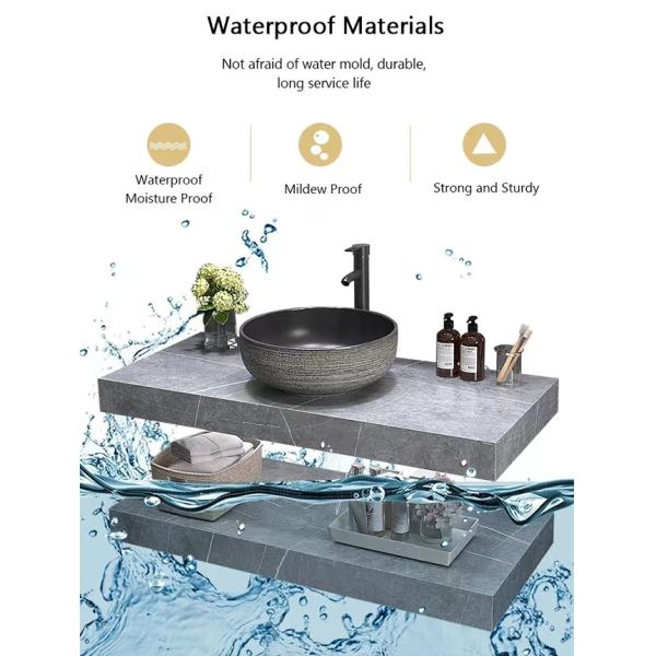 Rectangle Double Sink Waterproof Bathroom Vanity With Smart Lighted Led Mirror