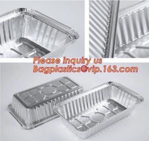 Quality Silver Foil Rectangular Takeout Container with paper lid,Kitchen Use Aluminum Foil Container,700ml food storage containe for sale