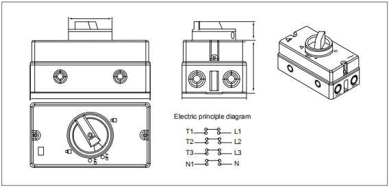 High Voltage 690V IP66 3 Phase Isolator Switch