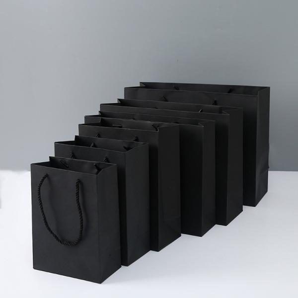 Custom Printed Black Specialty Paper Bags Latest Style for Customized Packaging