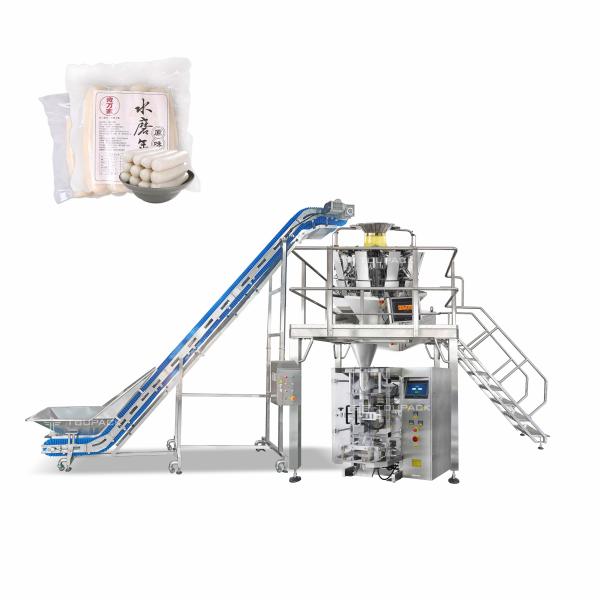 Korean Rice Cake Automatic Weighing Filling Machine Vertical 3 Side Seal Vacuum Package