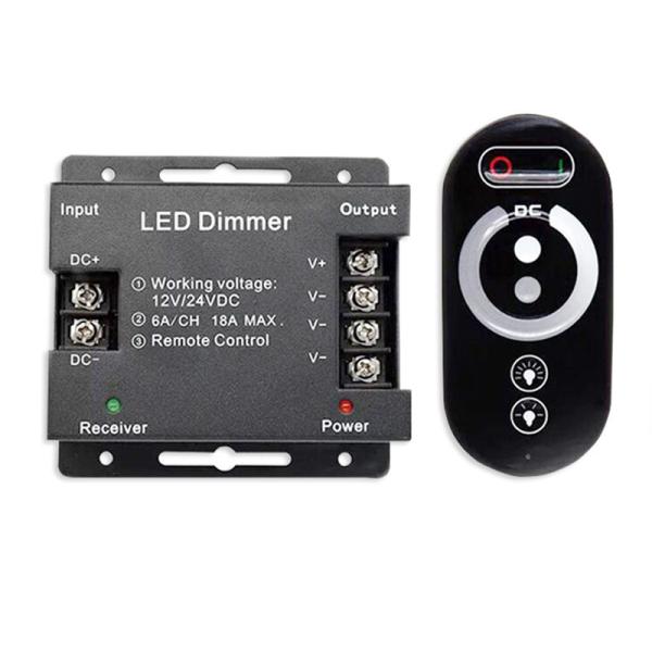 RF Wireless LED Controller Dimmer DC12V Touch Remote For 3528 Single Color LED