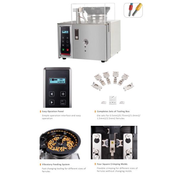 Semi Automatic Ferrule And Wire Crimping Machine 0.6mpa-0.8mpa